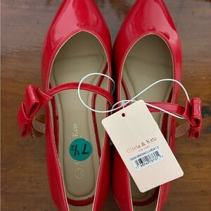 Red Flats with Bow Detail